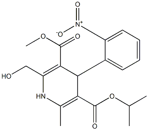 4-(2-Nitrophenyl)-2-hydroxymethyl-6-methyl-1,4-dihydropyridine-3,5-dicarboxylic acid 3-methyl 5-isopropyl ester Struktur