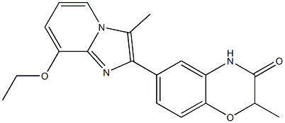 6-(3-Methyl-8-ethoxy-imidazo[1,2-a]pyridin-2-yl)-2-methyl-2H-1,4-benzoxazin-3(4H)-one Struktur