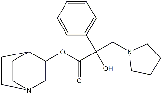 2-Hydroxy-2-phenyl-3-(1-pyrrolidinyl)propionic acid 3-quinuclidinyl ester Struktur