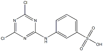 m-(4,6-Dichloro-1,3,5-triazin-2-ylamino)benzenesulfonic acid Struktur