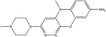 8-Amino-5-methyl-3-(4-methyl-1-piperazinyl)-5H-pyridazino[3,4-b][1,4]benzoxazine Struktur