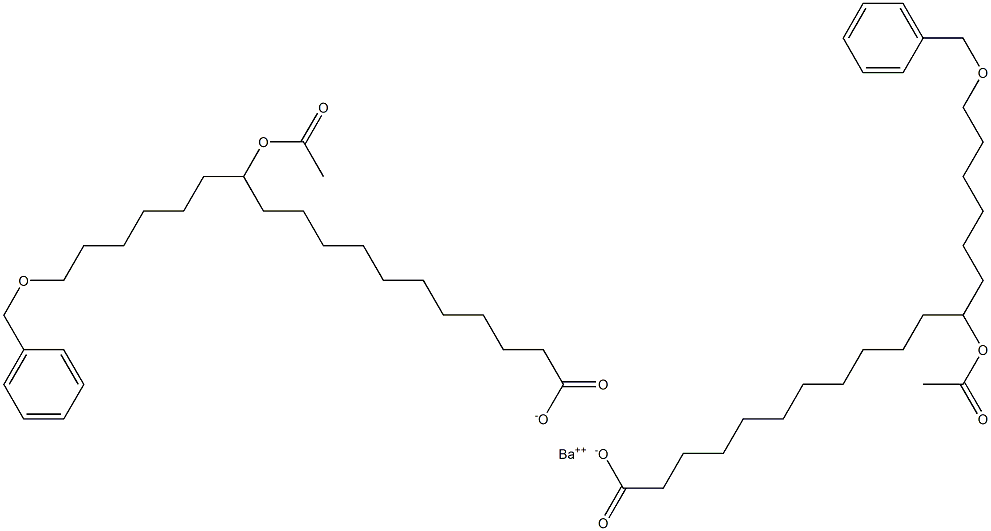 Bis(18-benzyloxy-12-acetyloxystearic acid)barium salt Struktur