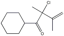 1-Cyclohexyl-2,3-dimethyl-2-chloro-3-buten-1-one Struktur