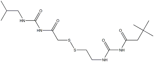 1-(3,3-Dimethylbutyryl)-3-[2-[[(3-isobutylureido)carbonylmethyl]dithio]ethyl]urea Struktur