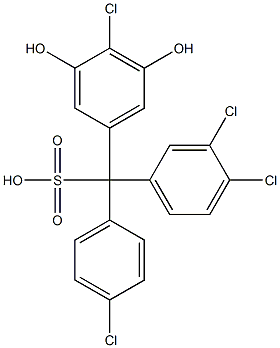 (4-Chlorophenyl)(3,4-dichlorophenyl)(4-chloro-3,5-dihydroxyphenyl)methanesulfonic acid Struktur