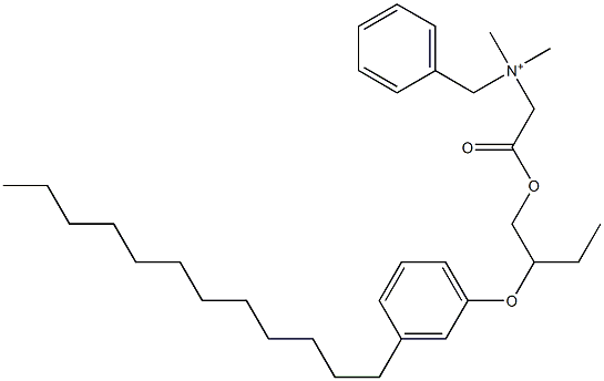 N,N-Dimethyl-N-benzyl-N-[[[2-(3-dodecylphenyloxy)butyl]oxycarbonyl]methyl]aminium Struktur