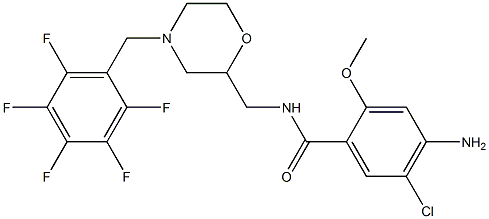 4-Amino-5-chloro-2-methoxy-N-[[4-(2,3,4,5,6-pentafluorobenzyl)-2-morpholinyl]methyl]benzamide Struktur