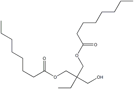 Dioctanoic acid 2-ethyl-2-(hydroxymethyl)-1,3-propanediyl ester Struktur