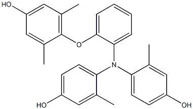 N,N-Bis(4-hydroxy-2-methylphenyl)-2-(4-hydroxy-2,6-dimethylphenoxy)benzenamine Struktur