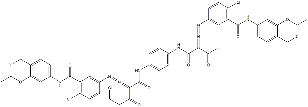 3,3'-[2-(Chloromethyl)-1,4-phenylenebis[iminocarbonyl(acetylmethylene)azo]]bis[N-[4-(chloromethyl)-3-ethoxyphenyl]-6-chlorobenzamide] Struktur