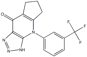 4-[3-(Trifluoromethyl)phenyl]-3,5,6,7-tetrahydrocyclopenta[b]-1,2,3-triazolo[4,5-e]pyridin-8(4H)-one Struktur