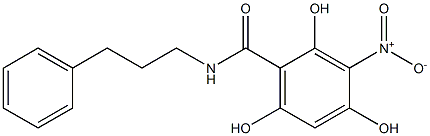 2,4,6-Trihydroxy-3-nitro-N-(3-phenylpropyl)benzamide Struktur