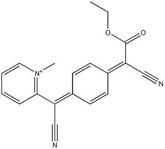 1-Methyl-2-[[4-[(ethoxycarbonyl)cyanomethylene]-2,5-cyclohexadien-1-ylidene]cyanomethyl]pyridin-1-ium Struktur