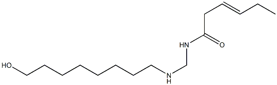 N-[[(8-Hydroxyoctyl)amino]methyl]-3-hexenamide Struktur