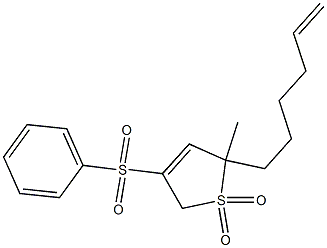 2,5-Dihydro-2-(5-hexenyl)-2-methyl-4-phenylsulfonylthiophene 1,1-dioxide Struktur