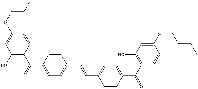 6,6'-[(Ethene-1,2-diyl)bis(4,1-phenylenecarbonyl)]bis(3-butoxyphenol) Struktur