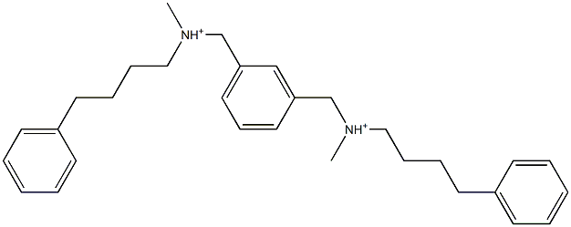 1,3-Phenylenebis[N-methyl-N-(4-phenylbutyl)methanaminium] Struktur