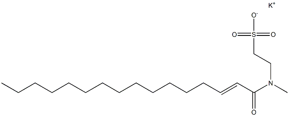 N-(2-Hexadecenoyl)-N-methyltaurine potassium salt Struktur