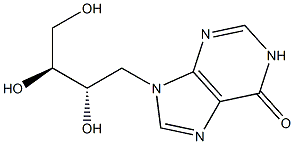 9-[(2S,3S)-2,3,4-Trihydroxybutyl]-9H-purin-6(1H)-one Struktur