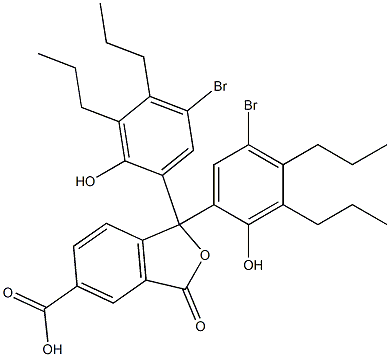 1,1-Bis(5-bromo-2-hydroxy-3,4-dipropylphenyl)-1,3-dihydro-3-oxoisobenzofuran-5-carboxylic acid Struktur