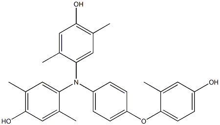 N,N-Bis(4-hydroxy-2,5-dimethylphenyl)-4-(4-hydroxy-2-methylphenoxy)benzenamine Struktur