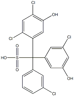 (3-Chlorophenyl)(3-chloro-5-hydroxyphenyl)(2,4-dichloro-5-hydroxyphenyl)methanesulfonic acid Struktur