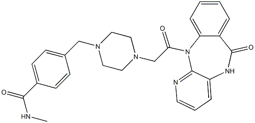 5,11-Dihydro-11-[[4-[4-(methylaminocarbonyl)benzyl]-1-piperazinyl]acetyl]-6H-pyrido[2,3-b][1,4]benzodiazepin-6-one Struktur