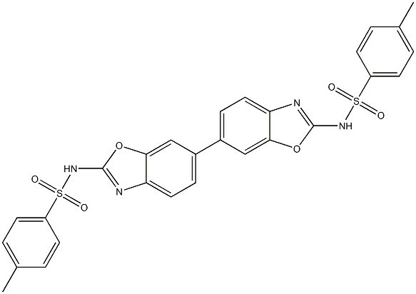 2,2'-Bis(4-methylphenylsulfonylamino)-6,6'-bibenzoxazole Struktur