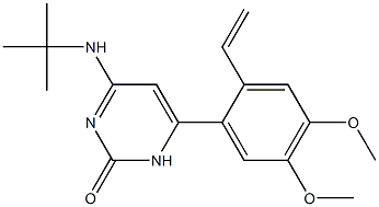 6-(2-Ethenyl-4,5-dimethoxyphenyl)-4-tert-butylaminopyrimidin-2(1H)-one Struktur