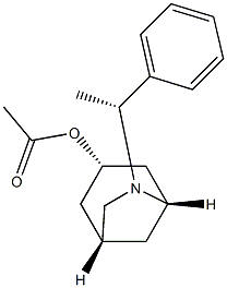 Acetic acid (1R,3S,5S)-6-[(R)-1-phenylethyl]-6-azabicyclo[3.2.1]octan-3-yl ester Struktur