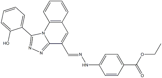 4-[2-[[1-(2-Hydroxyphenyl)[1,2,4]triazolo[4,3-a]quinolin-4-yl]methylene]hydrazino]benzoic acid ethyl ester Struktur