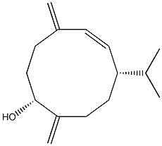 (1R,5E,7S)-7-Isopropyl-4,10-dimethylene-5-cyclodecen-1-ol Struktur