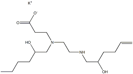 3-[N-(2-Hydroxyhexyl)-N-[2-(2-hydroxy-5-hexenylamino)ethyl]amino]propionic acid potassium salt Struktur