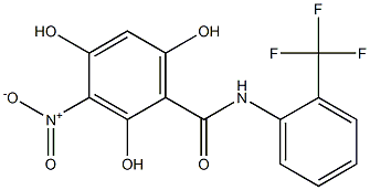 2,4,6-Trihydroxy-3-nitro-N-(2-(trifluoromethyl)phenyl)benzamide Struktur