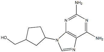 2,6-Diamino-9-(3-hydroxymethylcyclopentyl)-9H-purine Struktur