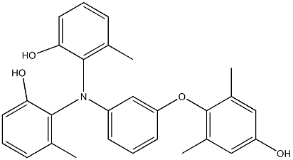 N,N-Bis(2-hydroxy-6-methylphenyl)-3-(4-hydroxy-2,6-dimethylphenoxy)benzenamine Struktur