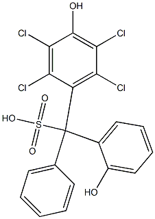 (2,3,5,6-Tetrachloro-4-hydroxyphenyl)(2-hydroxyphenyl)phenylmethanesulfonic acid Struktur