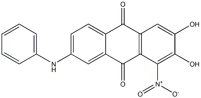 2-Anilino-6,7-dihydroxy-8-nitroanthraquinone Struktur