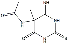 5-Acetylamino-1,2,5,6-tetrahydro-6-imino-5-methyl-2-thioxopyrimidin-4(3H)-one Struktur