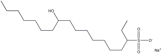 11-Hydroxyoctadecane-3-sulfonic acid sodium salt Struktur