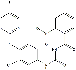 1-(2-Nitrobenzoyl)-3-[4-[(5-fluoro-2-pyridinyl)oxy]-3-chlorophenyl]urea Struktur