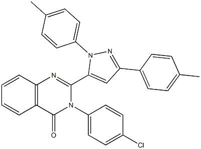 3-(4-Chlorophenyl)-2-[3-(4-methylphenyl)-1-(4-methylphenyl)-1H-pyrazol-5-yl]quinazolin-4(3H)-one Struktur