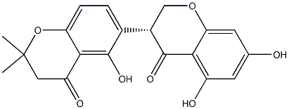 (3R)-5,5',7-Trihydroxy-2',2'-dimethyl-3,6'-bi[2H-1-benzopyran]-4(3H)-one Struktur