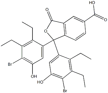 1,1-Bis(4-bromo-2,3-diethyl-5-hydroxyphenyl)-1,3-dihydro-3-oxoisobenzofuran-5-carboxylic acid Struktur