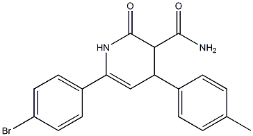 1,2,3,4-Tetrahydro-2-oxo-4-(4-methylphenyl)-6-(4-bromophenyl)pyridine-3-carboxamide Struktur