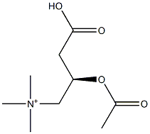 [(R)-2-Acetoxy-3-carboxypropyl]trimethylaminium Struktur