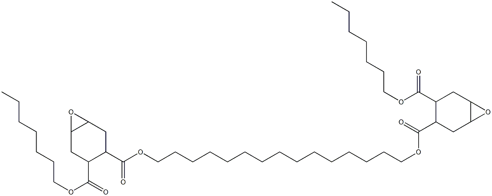 Bis[2-(heptyloxycarbonyl)-4,5-epoxy-1-cyclohexanecarboxylic acid]1,15-pentadecanediyl ester Struktur