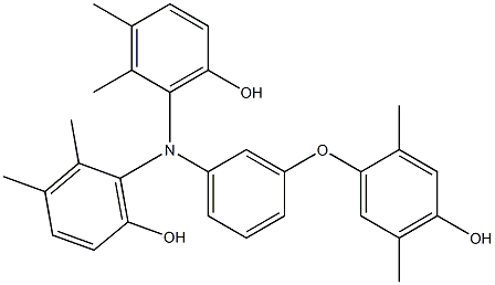 N,N-Bis(6-hydroxy-2,3-dimethylphenyl)-3-(4-hydroxy-2,5-dimethylphenoxy)benzenamine Struktur