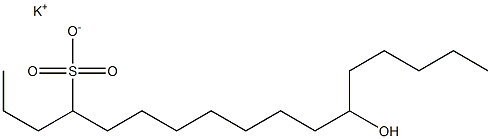 12-Hydroxyheptadecane-4-sulfonic acid potassium salt Struktur