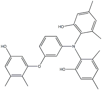 N,N-Bis(6-hydroxy-2,4-dimethylphenyl)-3-(5-hydroxy-2,3-dimethylphenoxy)benzenamine Struktur